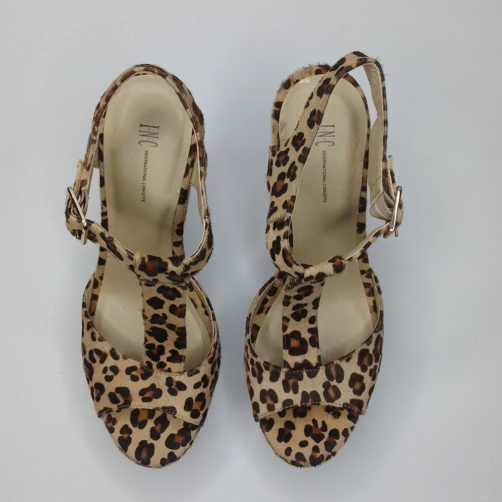 INC‎ International Concepts leopard print wedge sandals